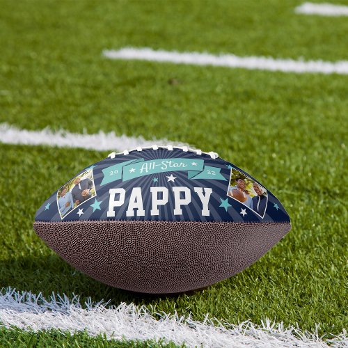 All Star Pappy  Custom Grandpa Photo Football