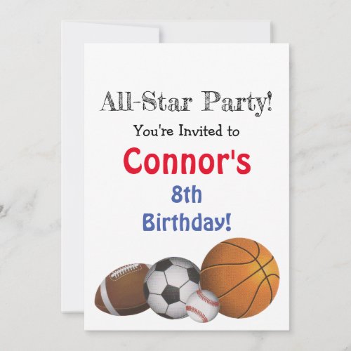 All_Star Party Invitations