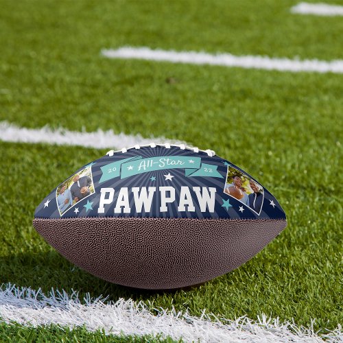 All Star Pawpaw  Custom Grandpa Photo Football