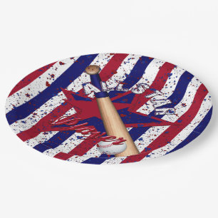 All-Star Player,Ball Players-Striped Paper Plates