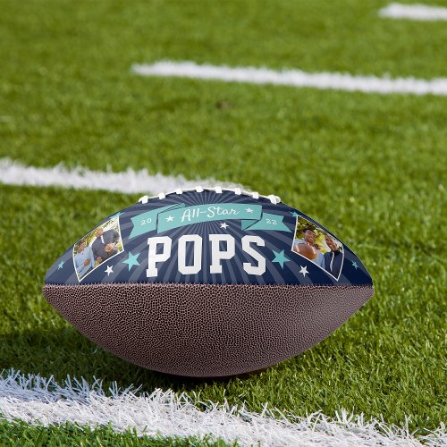 All Star Pops  Custom Grandpa Photo Football