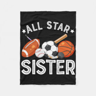 All Star Sister Of The Birthday Boy Basketball Soc Fleece Blanket