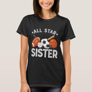 All Star Sister Of The Birthday Boy Sketll Soccer T-Shirt