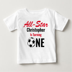 All Star Soccer 1st Birthday Baby T-Shirt