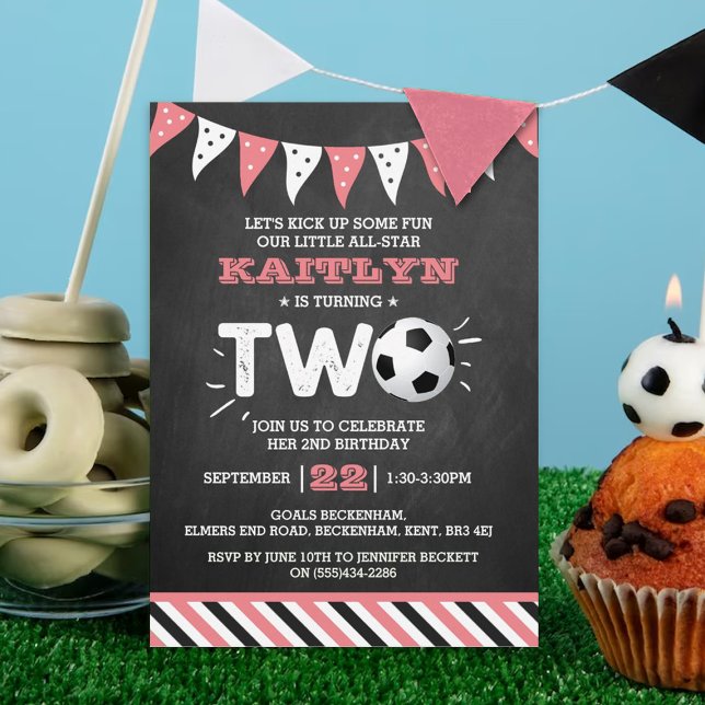 All-star Soccer Ball 2nd Birthday Invitation (Creator Uploaded)