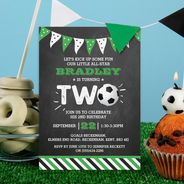 All-star Soccer Ball 2nd Birthday Invitation (Creator Uploaded)