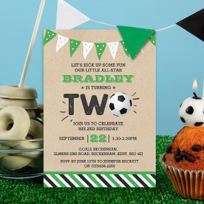 All-star Soccer Ball 2nd Birthday Invitation