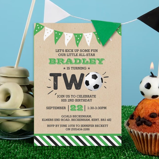 All-star Soccer Ball 2nd Birthday Invitation (Creator Uploaded)