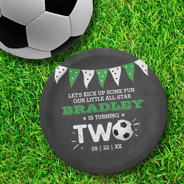 All-star Soccer Ball 2nd Birthday Paper Plates (Creator Uploaded)