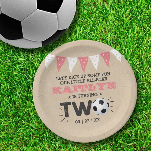 All-star Soccer Ball 2nd Birthday Paper Plates (Creator Uploaded)