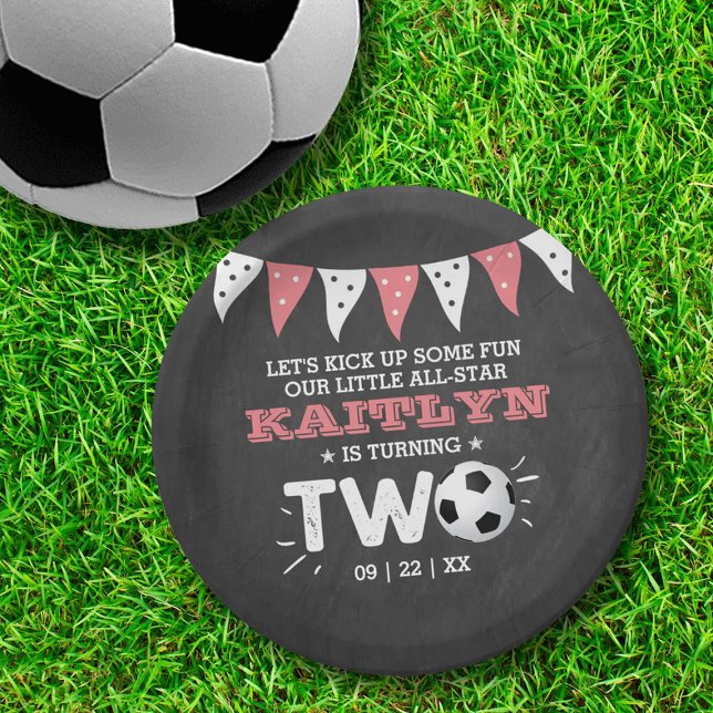 All-star Soccer Ball 2nd Birthday Paper Plates (Creator Uploaded)