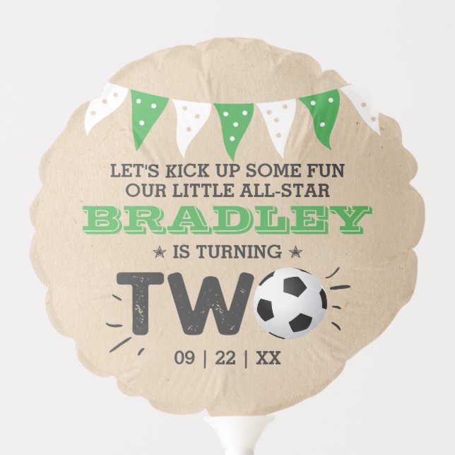 All-star Soccer Ball 2nd Birthday Party Balloon (Front)