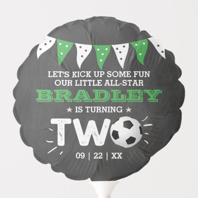 All-star Soccer Ball 2nd Birthday Party Balloon (Front)