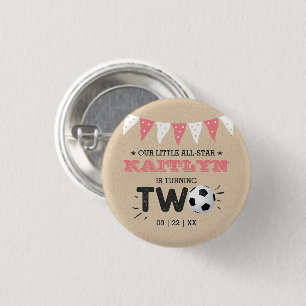 All-star Soccer Ball 2nd Birthday Party Button