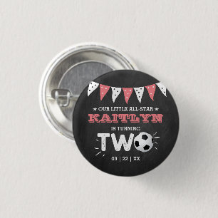 All-star Soccer Ball 2nd Birthday Party Button
