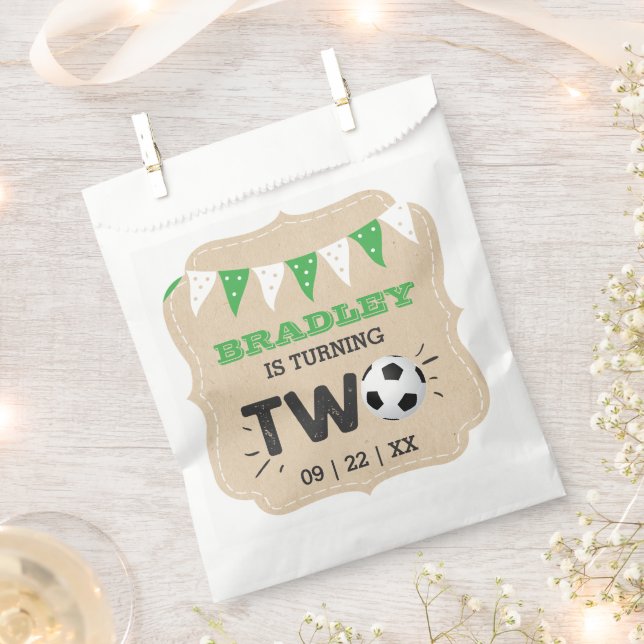 All-star Soccer Ball 2nd Birthday Party Favor Bag (Clipped)
