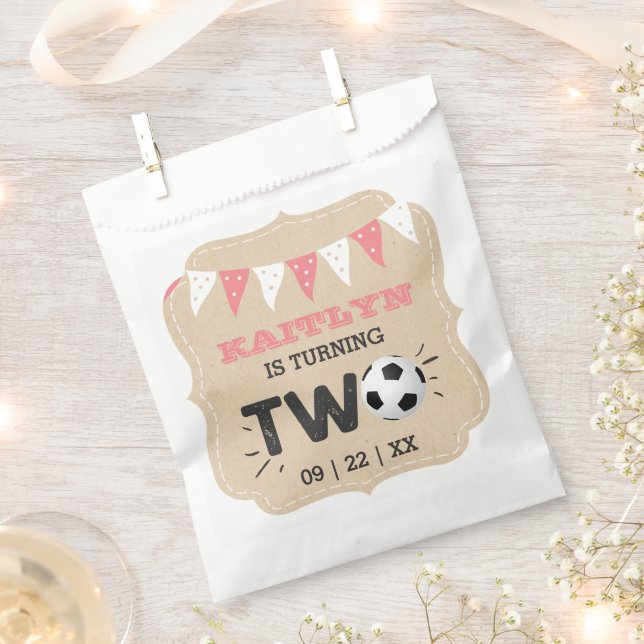 All-star Soccer Ball 2nd Birthday Party Favor Bag (Clipped)