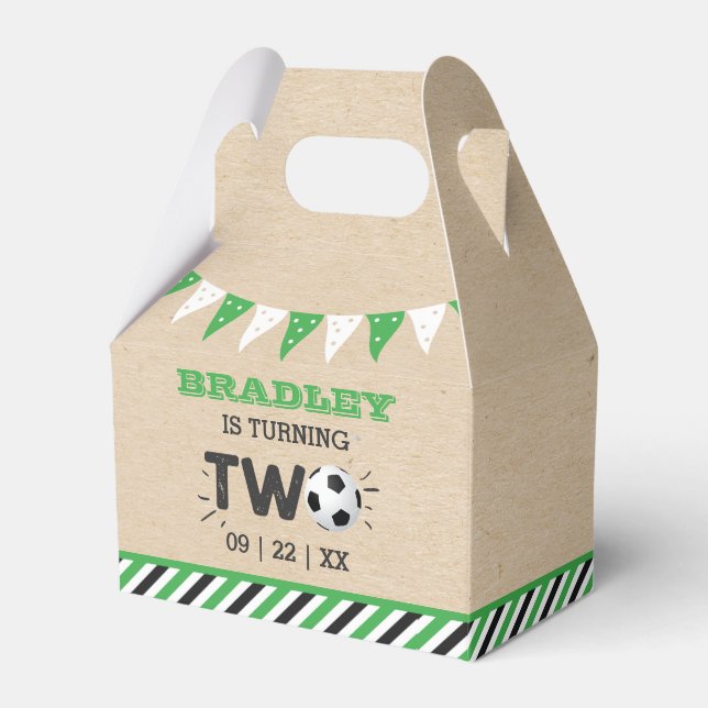 All-star Soccer Ball 2nd Birthday Party Favor Boxes (Front Side)