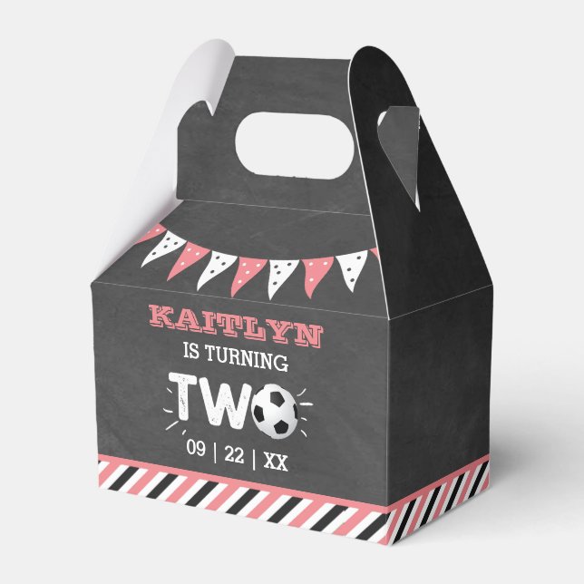 All-star Soccer Ball 2nd Birthday Party Favor Boxes (Front Side)