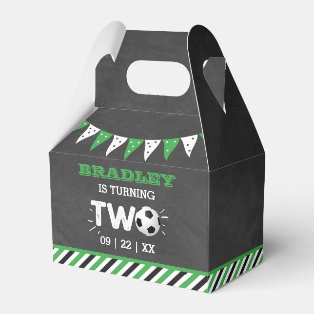 All-star Soccer Ball 2nd Birthday Party Favor Boxes (Front Side)