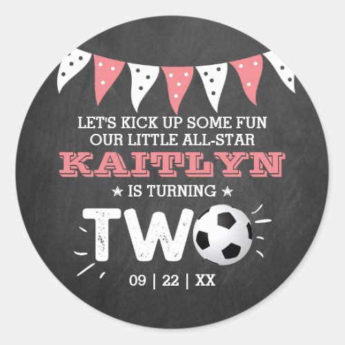 All_star Soccer Ball 2nd Birthday Party Favor Classic Round Sticker