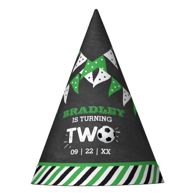 All-star Soccer Ball 2nd Birthday Party Hat (Front)