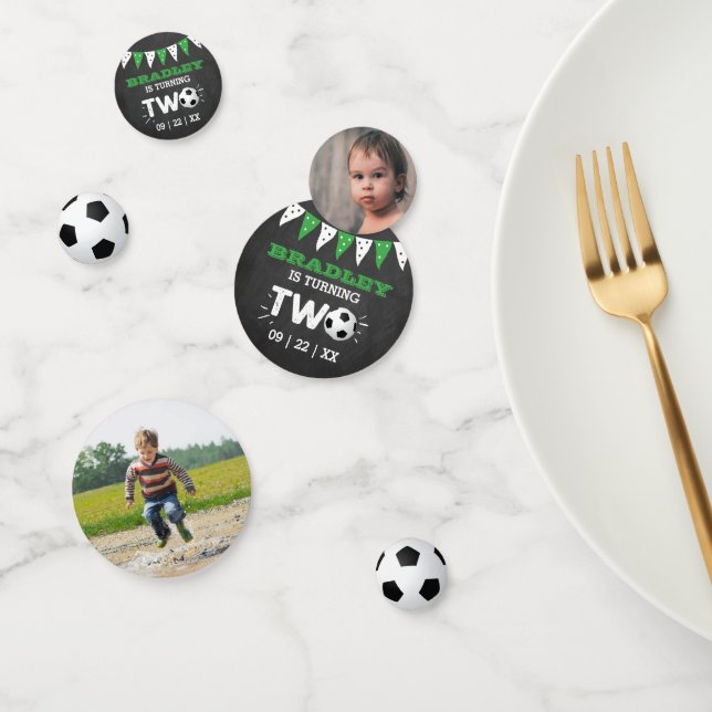 All-star Soccer Ball 2nd Birthday Party Photo Confetti (Group)