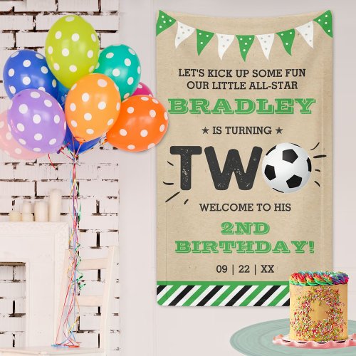 All_star Soccer Ball 2nd Birthday Welcome Banner