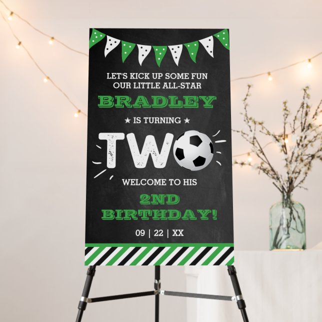 All-star Soccer Ball 2nd Birthday Welcome Foam Board (In Situ (Stand))