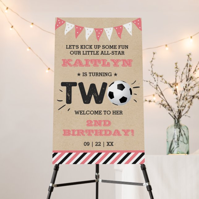 All-star Soccer Ball 2nd Birthday Welcome Foam Board (In Situ (Stand))