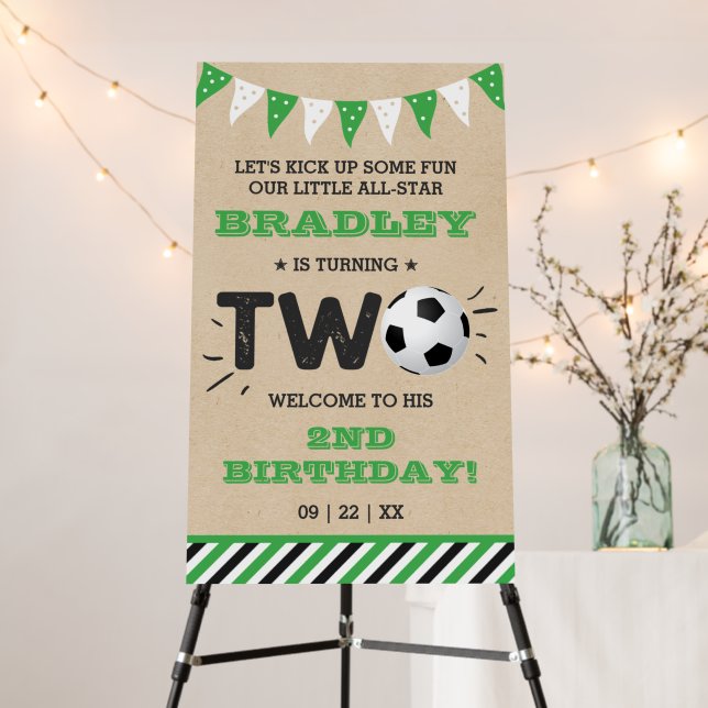 All-star Soccer Ball 2nd Birthday Welcome Foam Board (In Situ (Stand))