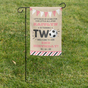 All-star Soccer Ball 2nd Birthday Welcome Garden Flag