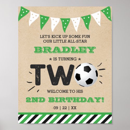 All_star Soccer Ball 2nd Birthday Welcome Poster