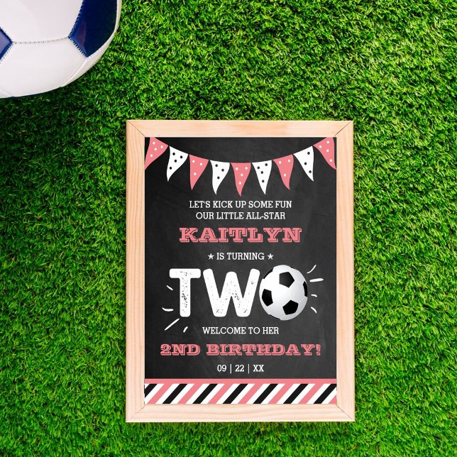 All-star Soccer Ball 2nd Birthday Welcome Poster (Creator Uploaded)