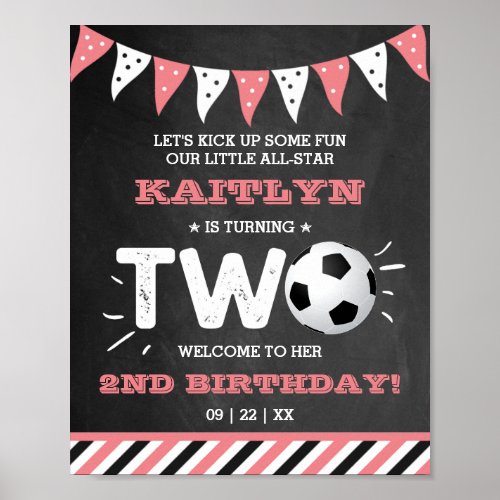 All_star Soccer Ball 2nd Birthday Welcome Poster