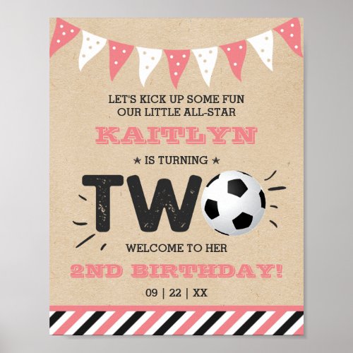 All_star Soccer Ball 2nd Birthday Welcome Poster