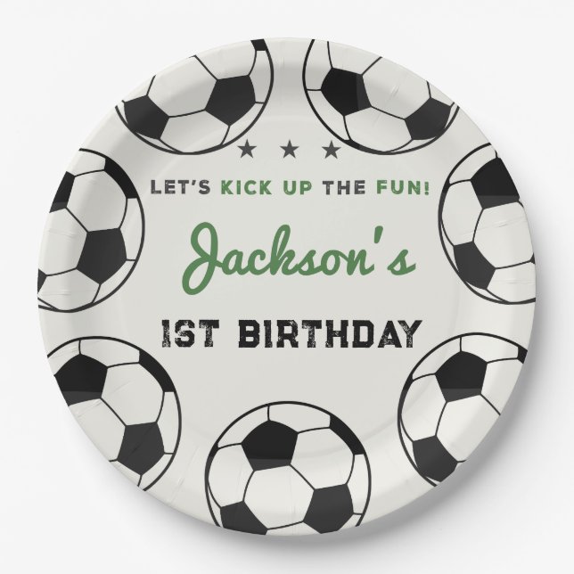 All-star Soccer Ball Birthday Party Paper Plates (Front)