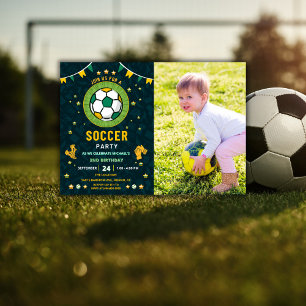 All Star Soccer Kids Birthday Party Invitation