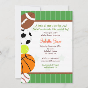 All Star Sport Baby Shower Invitation