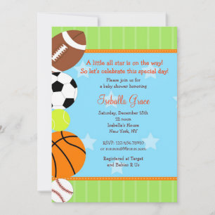 All Star Sport Baby Shower Invitation