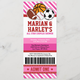 All Star Sport Couples Baby Shower Invitation