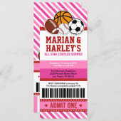 All Star Sport Couples Baby Shower Invitation (Front/Back)