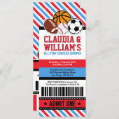 All Star Sport Couples Baby Shower Invitation (Front/Back)