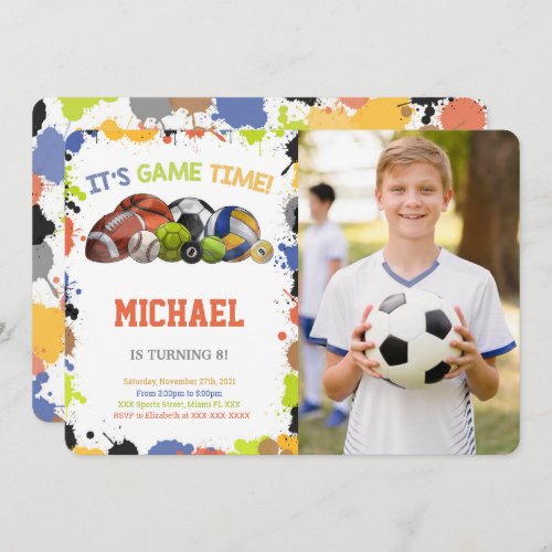 All Star Sport Photo Invitations