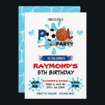 All Star Sport Pool Party Birthday  Invitation<br><div class="desc">All Star Sport Pool Party Splish Splash Pool Birthday Invitation</div>
