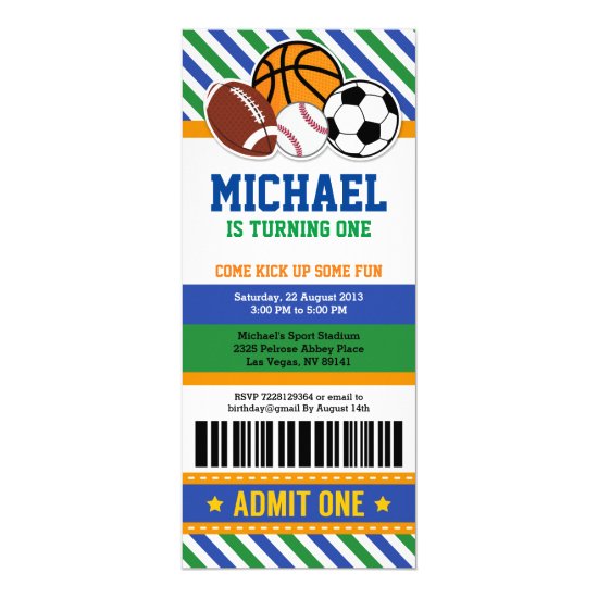 Las Vegas Raiders Ticket Style Sports Party Invitations – Sports Invites