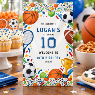 All Star Sports 10th Birthday Boy Party Banner