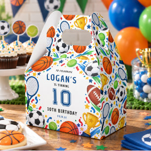 All Star Sports 10th Birthday Boy Party Favor Boxes