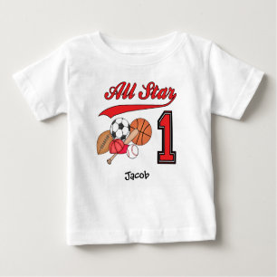 All Star Sports 1st Birthday Baby T-Shirt