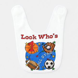 All Star Sports 1st Birthday Bib